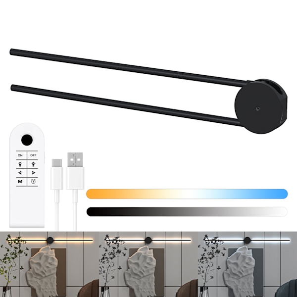 Modern LED-vägglampa med handviftssensor, laddningsbar