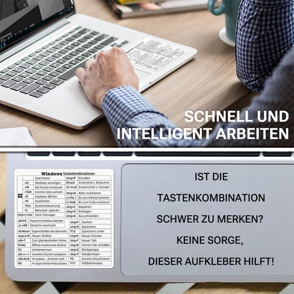 Saksalaiset pikanäppäintarrat Mac OS/Windows/Excel - Tehosta tuottavuuttasi
