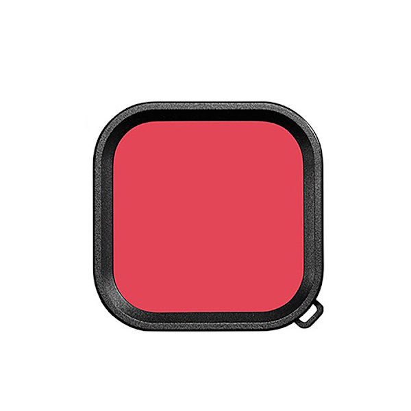 Lilla dykkerfilter med vandtæt etui til GoPro 9/10/11/12 Rød