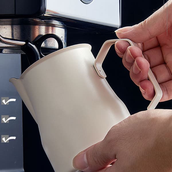 304 Rustfrit Stål Kaffe Mælkeskumningskande 350ml White White