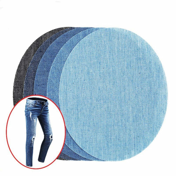 Stryg reparationsplastre til jeans 5 stk i 5 denimfarver MultiCo MultiColor 12.5x11