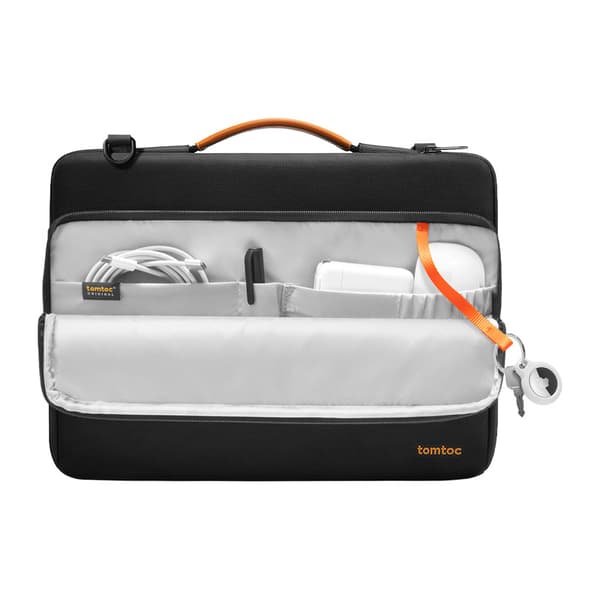 Laptop-skuldertaske Tomtoc Defender-A40 – polstring, stænkafvisende stof, lommer til tilbehør og pendling