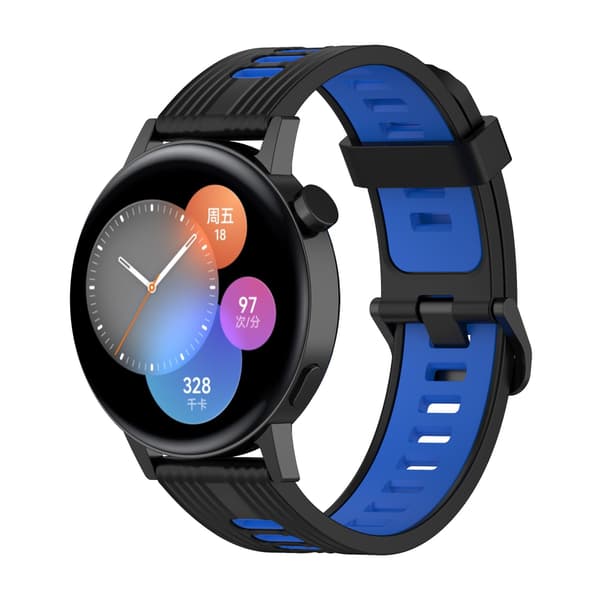 Stilfuld silikonerem til GT Runner Blue+Black Blue+Black