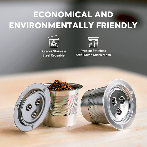 K Cups Återanvändbara kaffekapslar för Ninja Dual Brew kaffemaskin svart sked
