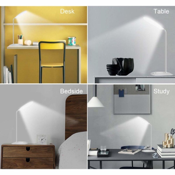 LED bordslampa vridbar, dimbar, batteridriven Vit