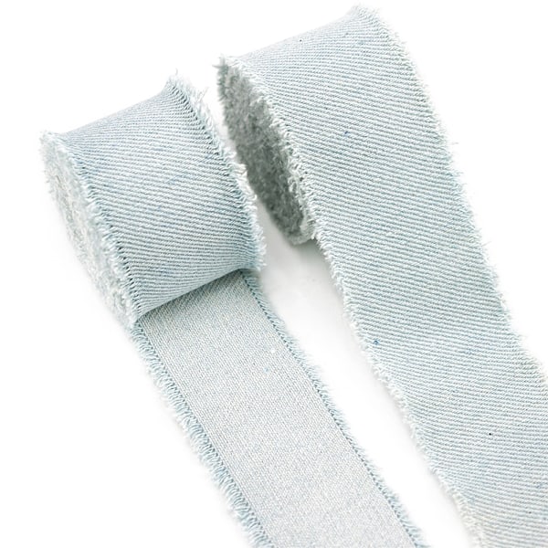 Fransband i denim, ljusblått jeanstygband 3 cm brett (1,5 meter)