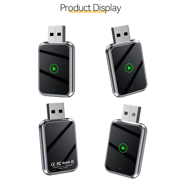 Smart Carplay & Android Auto Trådlös Adapter Box - 2-i-1 USB-dongel för Sömlös Smartphone Integration Silver Silver