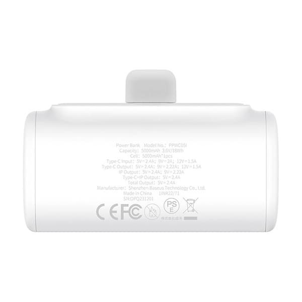 Powerbank OS-Baseus Compact IP 5000mAh 20W (vit)