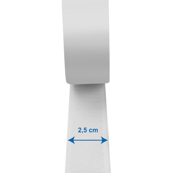 Kardborreband dubbelsidig 25mm 5 meter Vit