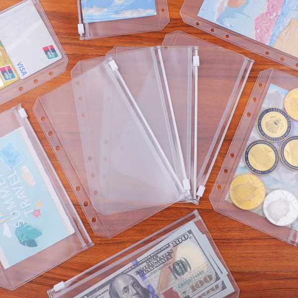 Plastfickor för A6 pärmar med 6 ringar 12-pack Transparent Transparent