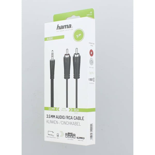 Ljudkabel 3,5-2x RCA Svart 3,0m