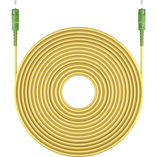 Fiberoptisk kabel (FTTH), Singlemode (OS2) Yellow, gul (Simplex), 3 m