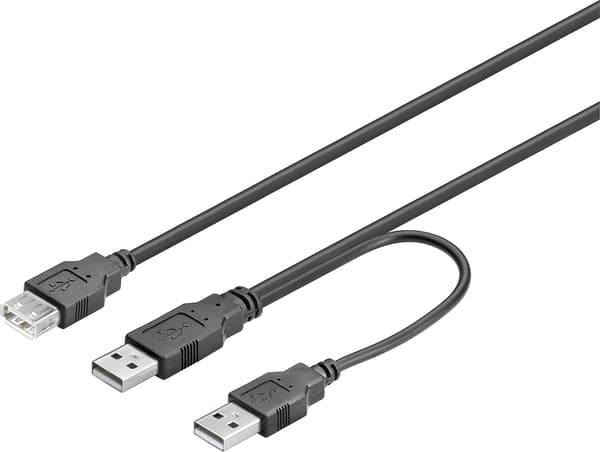 USB power cable Ycable 2xType A male to 1xType A female 0.3m