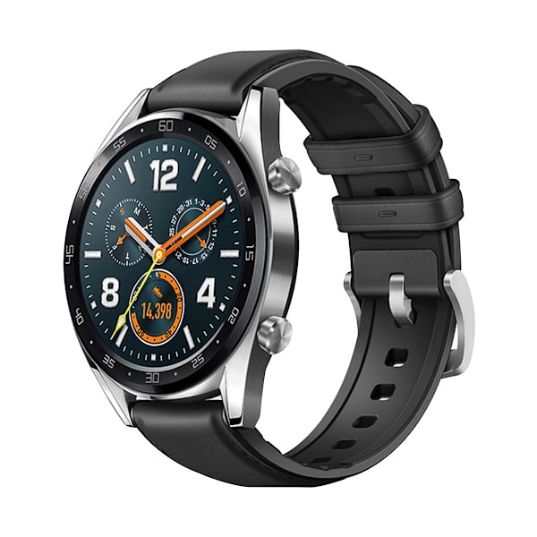 Stilfuld læderurrem til Huawei GT4/Samsung Watch 6 Sort 22 mm