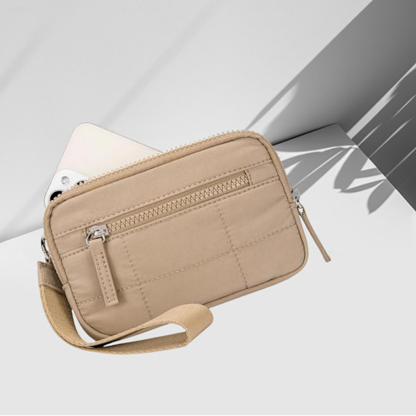 Stilfuld Khaki Clutchpung til Kvinder - Rummelig & Chic