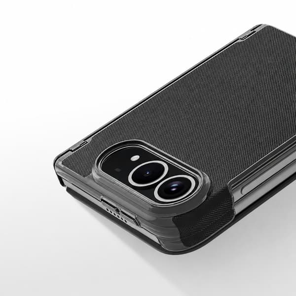Vikbart mobilskal kompatibelt med iPhone Duo – PU-läder, kortfack och kameralinsskydd Grey Grey