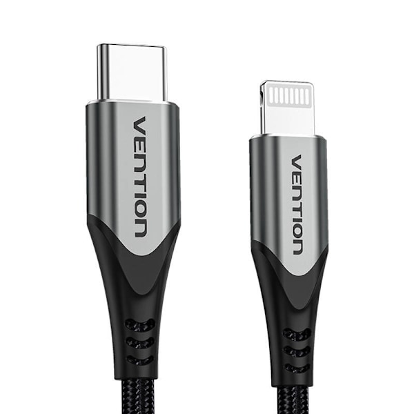 USB-C 2.0 - Lightning Cable Vention TACHH 2m MFi harmaa