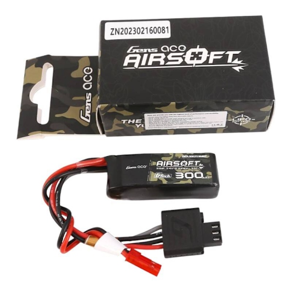 Gens ace G-Tech 35C 300mAh 2S1P 7.4V Airsoft Gun Lipo-batteri med JST-SYP-kontakt
