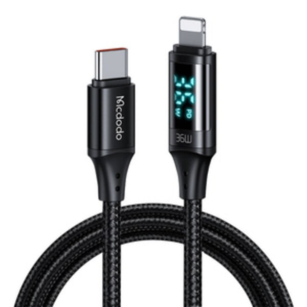 Kaapeli Mcdodo CA-1030 USB-C Lightningiin, 36 W, 1,2 m (musta)