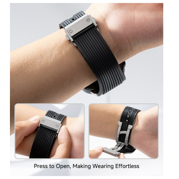 Premium silikonerem til Samsung Galaxy Watch 7 47mm Ultra Sort