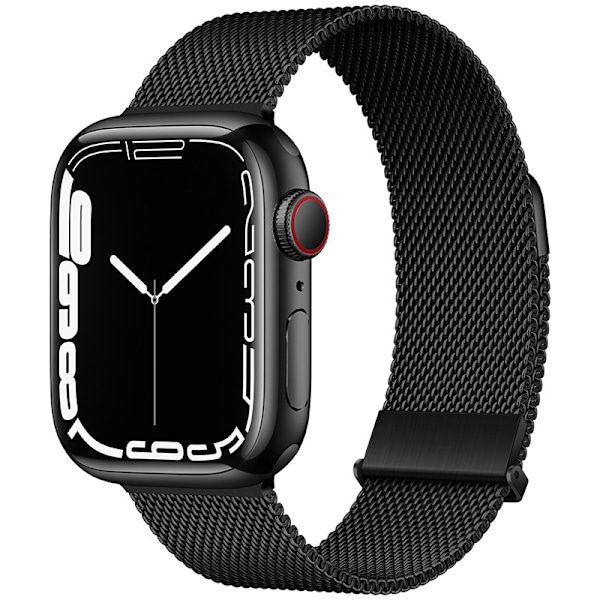 Grafiitinharmaa Milanese Loop -ranneke Apple Watchille Musta L