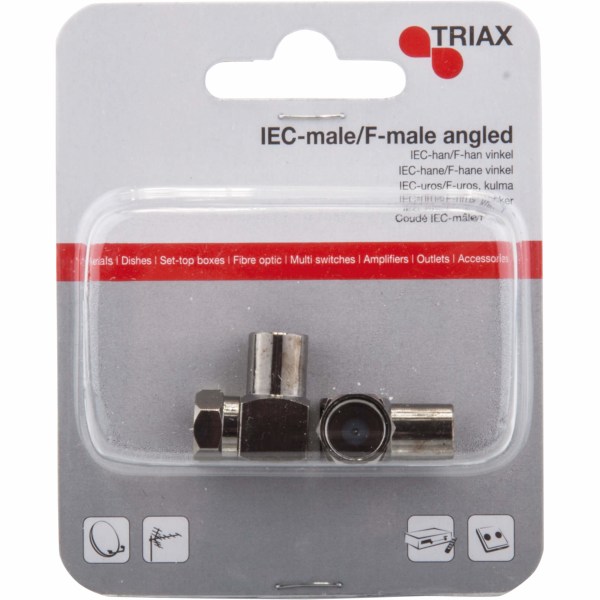 TRIAX IEC Hane Till F-Hane Vinklad 2pack