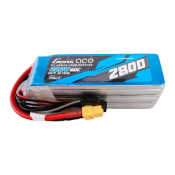 Gens ace G-Tech 2800mAh 22,2V 60C 6S1P Lipo-batteripaket med XT60-kontakt