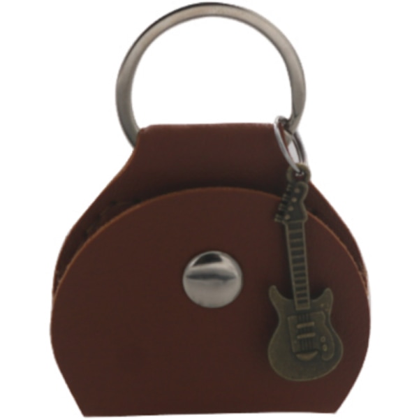 Guitar Pick hållarväska med vintage berlock Brun