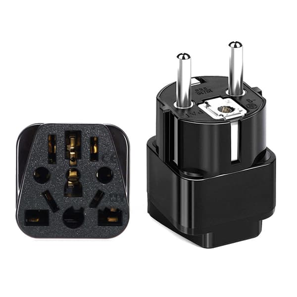 Europeisk standardadapter - Ren koppar Black Black