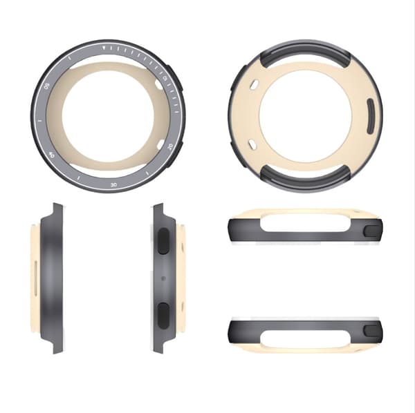 Metallinen suojakotelo Compatible with Amazfit Active 2R Round Sapphire Edition -älykellolle Tummanharmaa