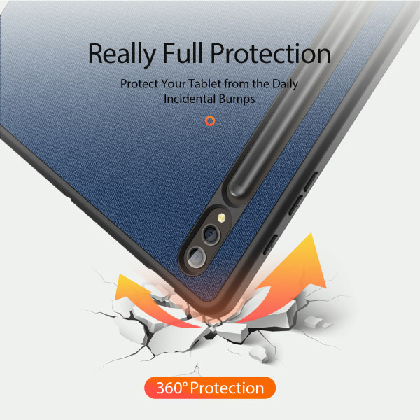 Trifold Stand Folio Case för Samsung Tab S9 Ultra/S8 Ultra Blå