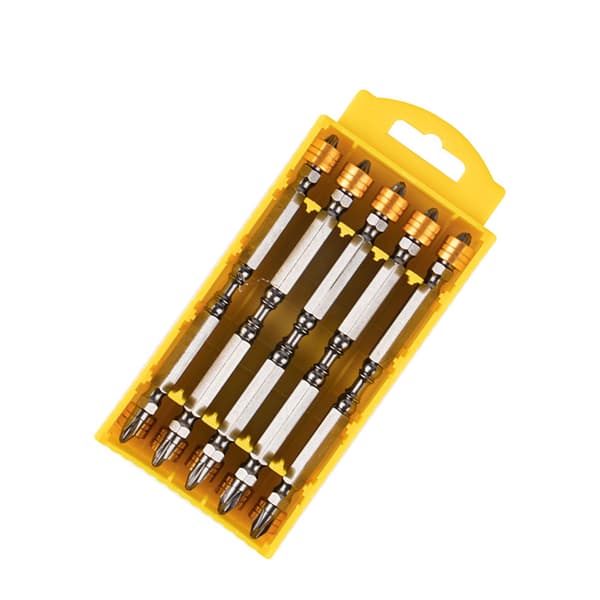 110 mm forlænget dobbeltsidet magnetisk skruetrækkerbitsæt 10-pack