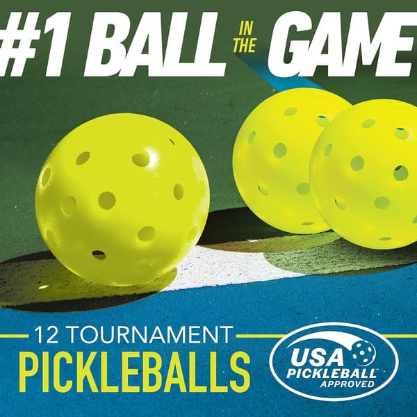 Pickleball Bollar - 12-pack, Högstuds Utomhus PE Pickleballs, Gul