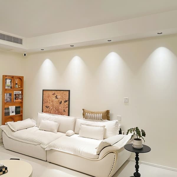 2-pak 12W LED Indbygningsspots Bue Overflade Rammeløs Downlight 4000K, 75mm Hul