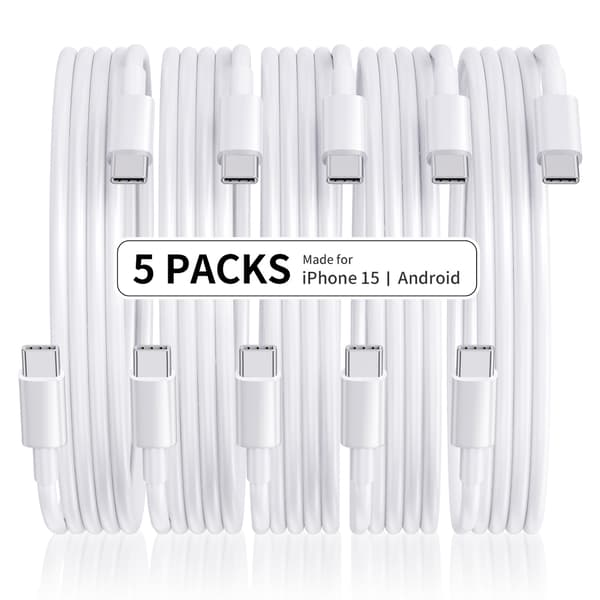 5-Pak 2M CTO C datakabel, PD60W hurtigopladningskabel 5-pack M M