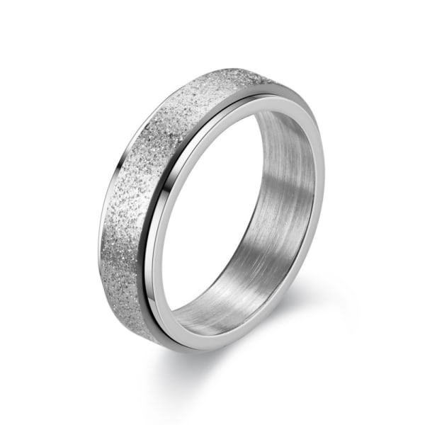Rustfrit stål anti-stress ring med glat design Silver