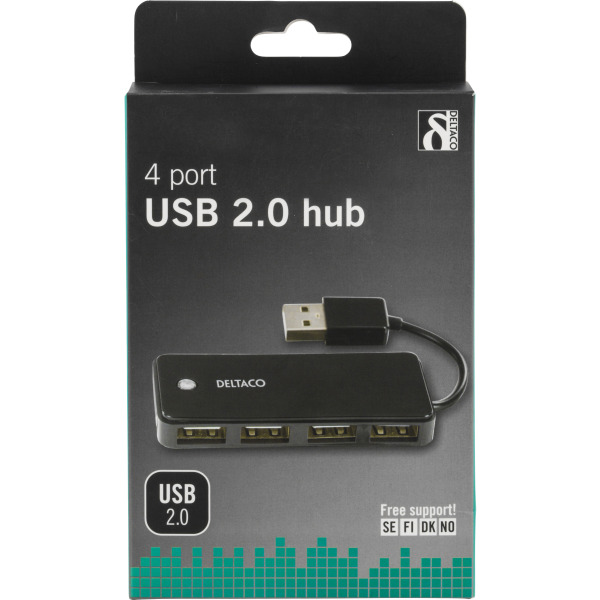 USB 2.0 hub, 4xType A female, black