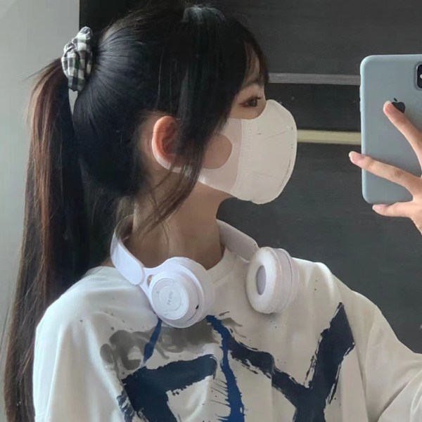 Moon White Bluetooth Headset Y08 - Foldbar & Kreativ