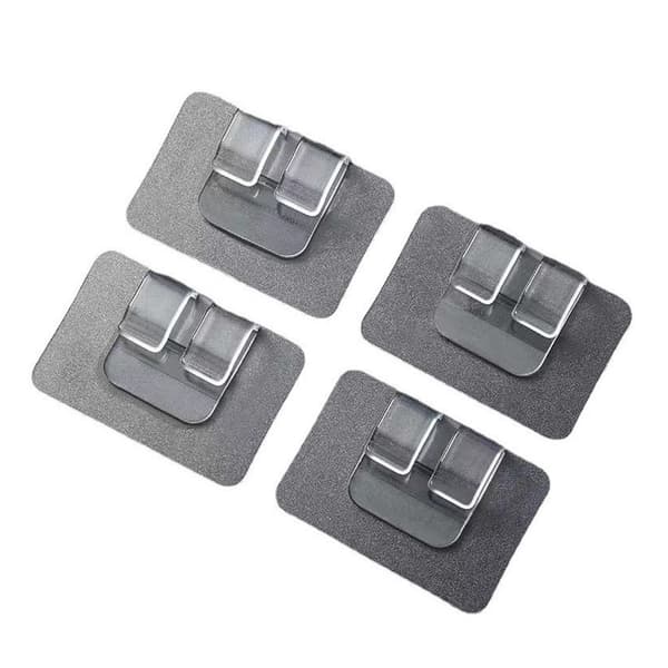 Starka Självhäftande Golvmattaklämmor - Transparent, Spårfri Montering (4-Pack)