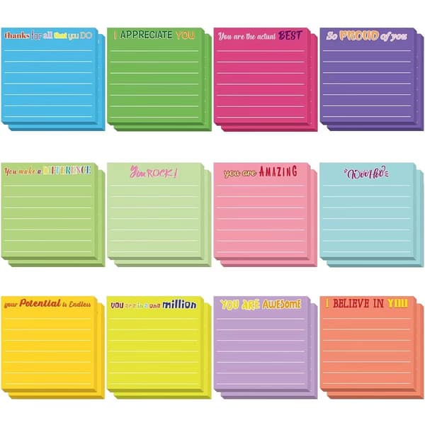 Minimalistiske Sticky Notes - Sæt med 12