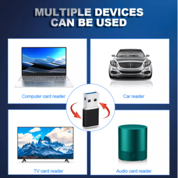 USB 3.0 (han) til USB-C (hun) adapter Black Black