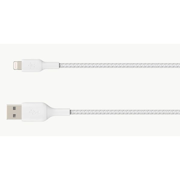 Belkin USB-A to Lightning Braided, White (0.15m)