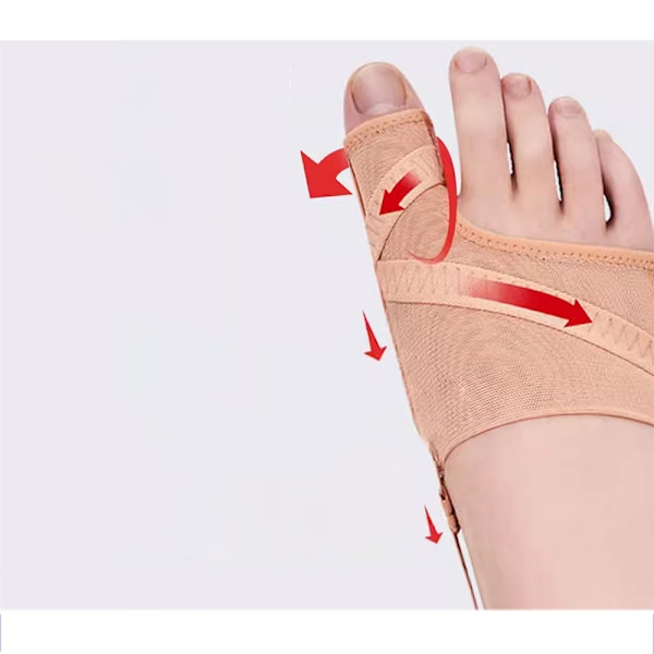 Hallux Valgus Korrektor, Åndbar Skinne til Tåretning og Smertelindring S