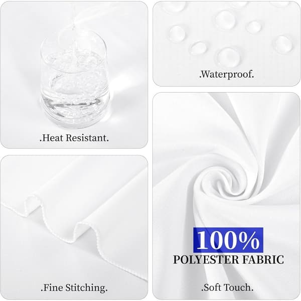 Enfärgad Blekt Rund Bordsduk - 1.6m Polyester Bordsöverdrag för Bröllop, Banketter & Heminredning