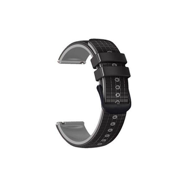 Silikonihihna Samsung Galaxy Watch 3:lle ja Garmin Forerunner 255:lle Musta + harmaa 22 mm