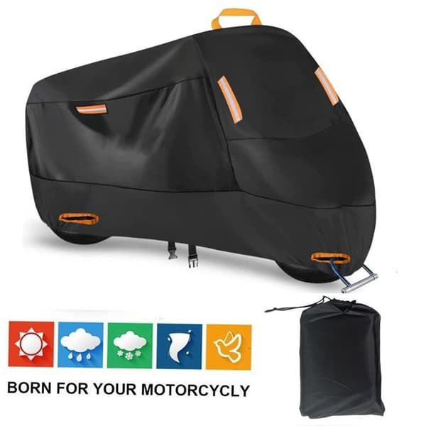 Vattentätt Motorcykelöverdrag - 190T Polyester, Silverbelagd, Regn- & Dammskydd L L