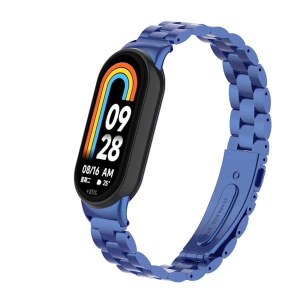 Stilfullt armband i rostfritt stål för Xiaomi Mi Band 9 Blå