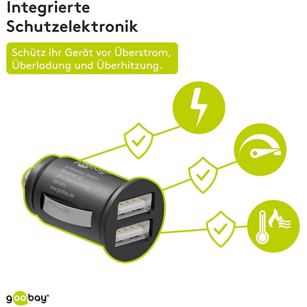 Dubbel USB-bilsladdare (15,5 W)