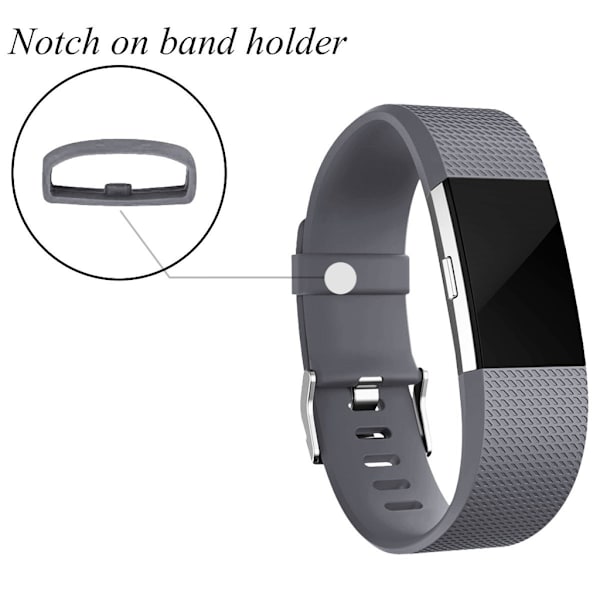 Fitbit Charge 2 armband L Grå