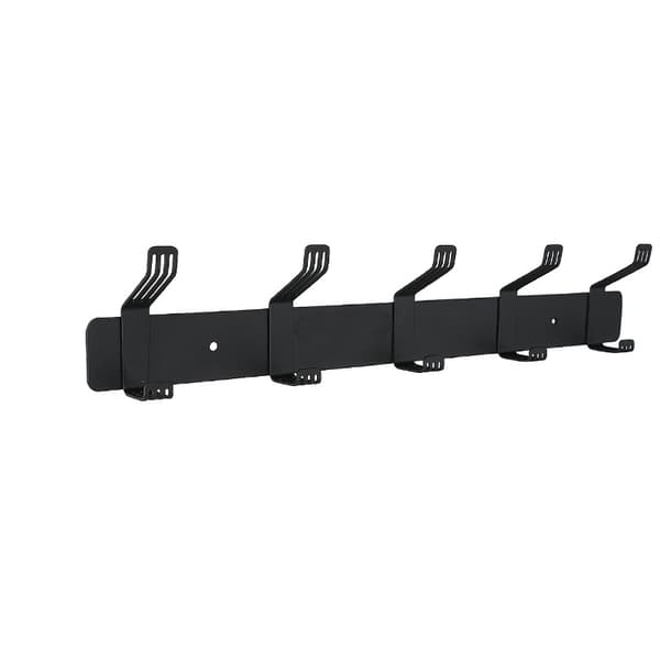 Space-Saving 5-Hook Wall Mount Black Black